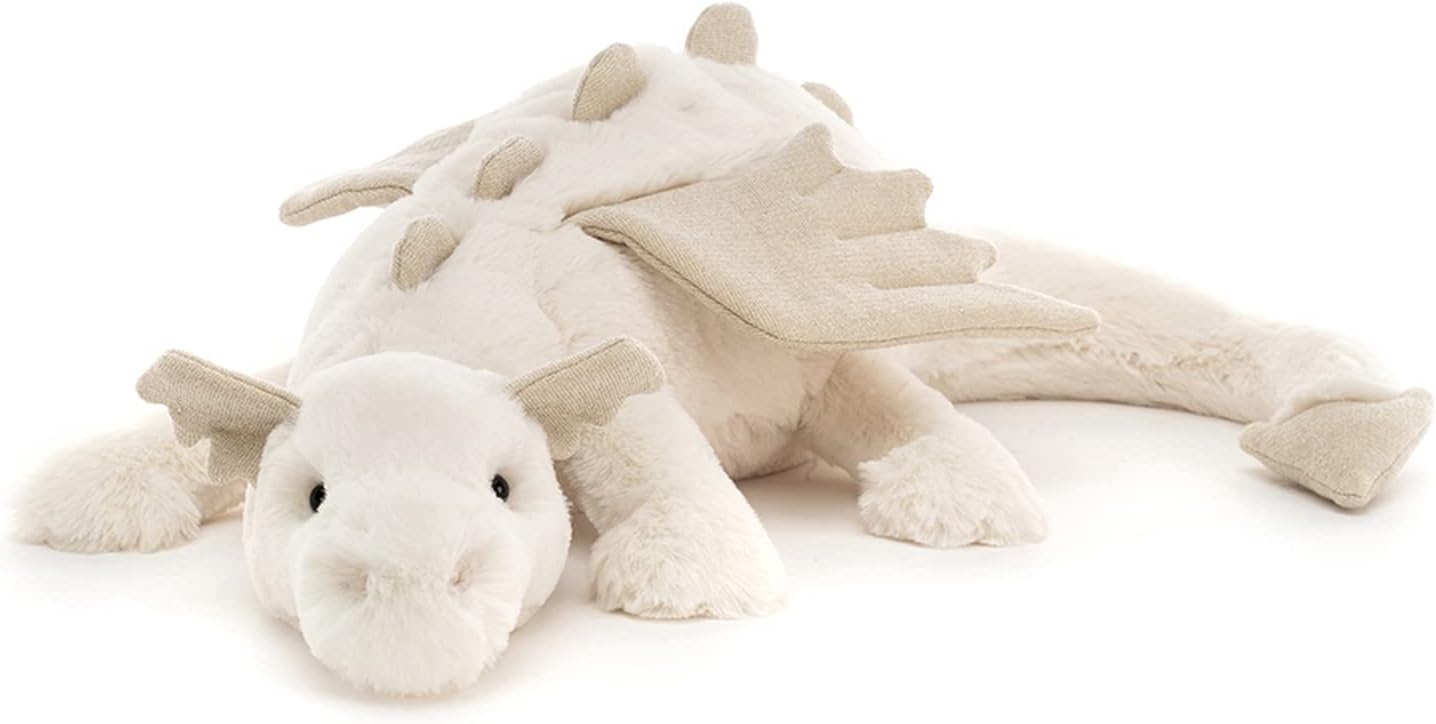 Jellycat Snow Dragon Stuffed Animal, Large 19.5 inches - Mythical Plush Toy - Classic Children's Gift