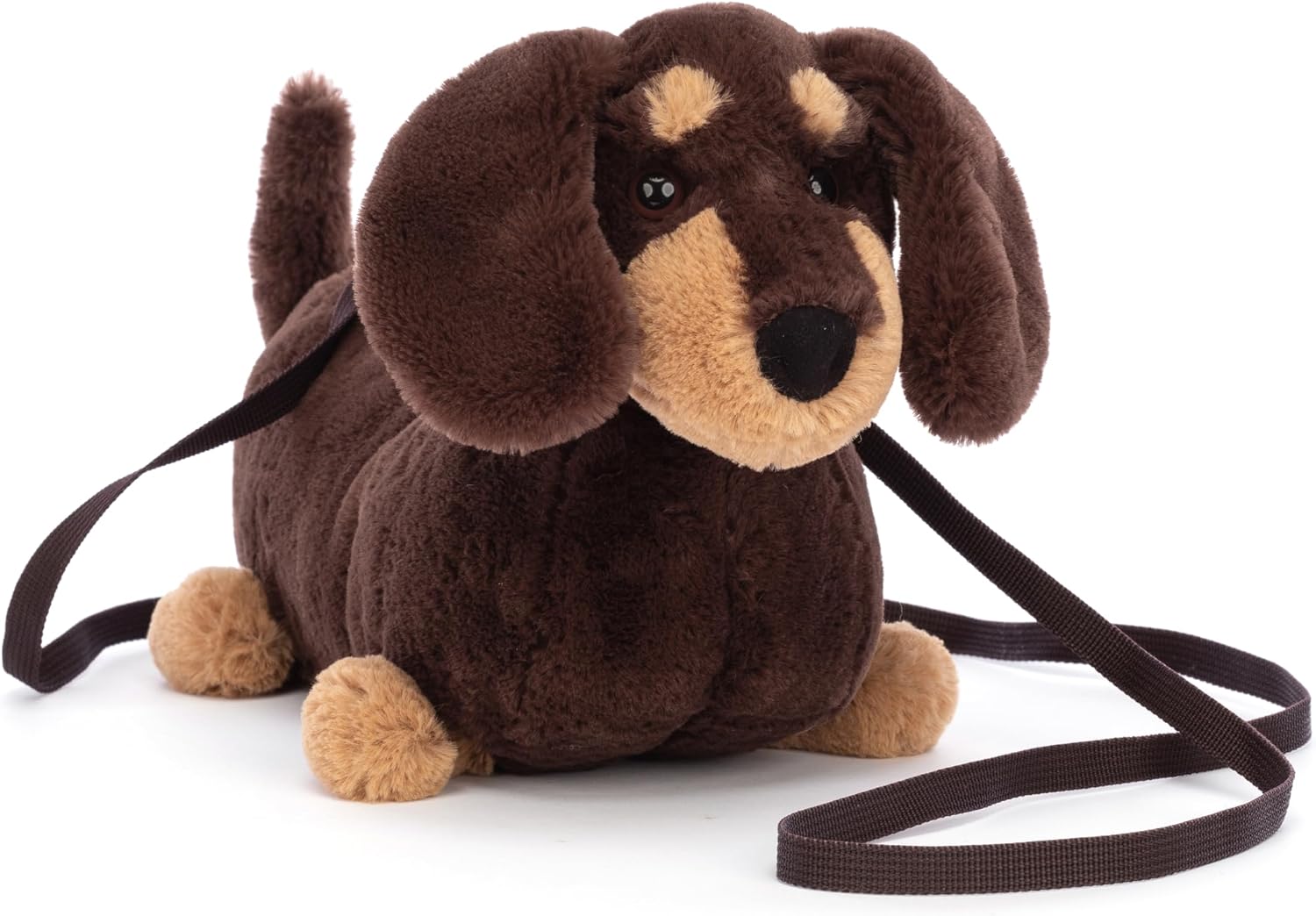 Jellycat Otto Sausage Dog Plush Bag, 8.5 inches - Crossbody and Shoulder Purse - Fun and Unique Handbag