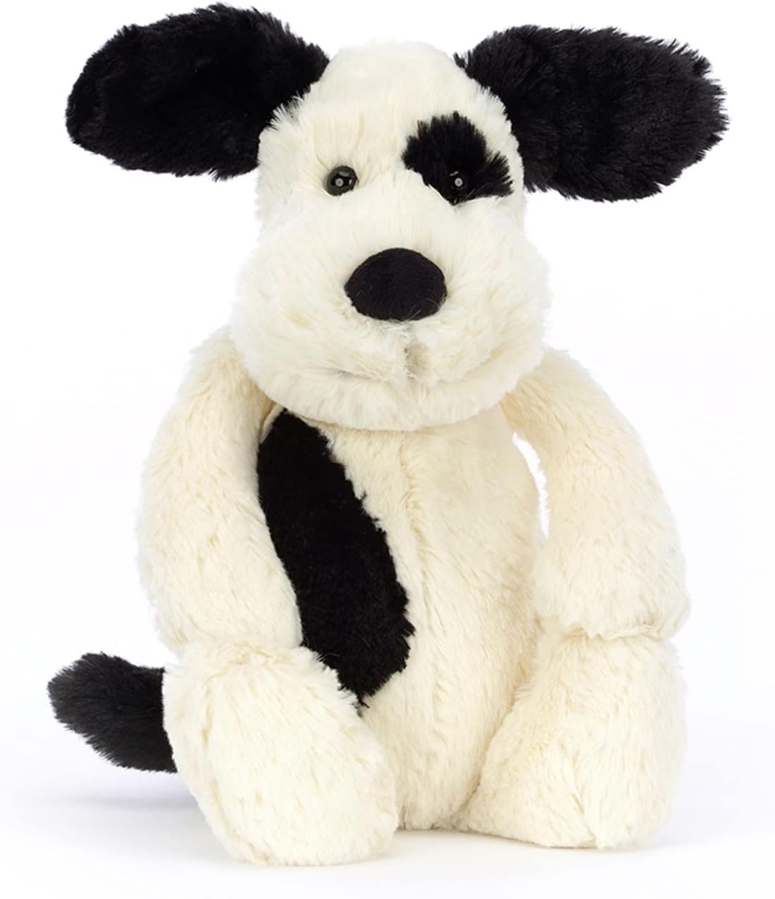 Jellycat Bashful Black and Cream Puppy Stuffed Animal, Medium, 12 inches