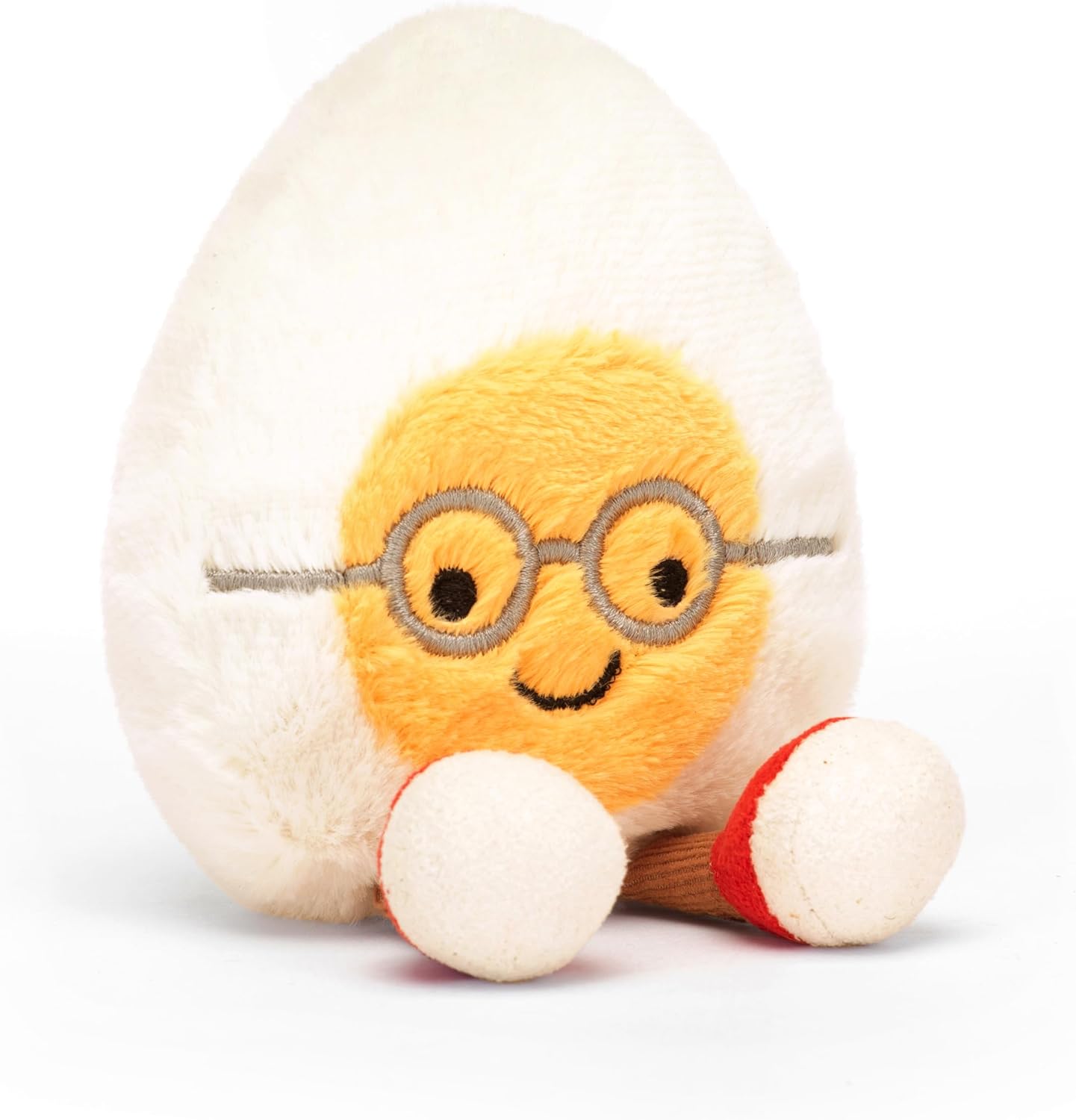 Jellycat Amuseables Boiled Egg Geek Stuffed Toy, Small 5.5 inches - Food Plush - Fun Gift Idea