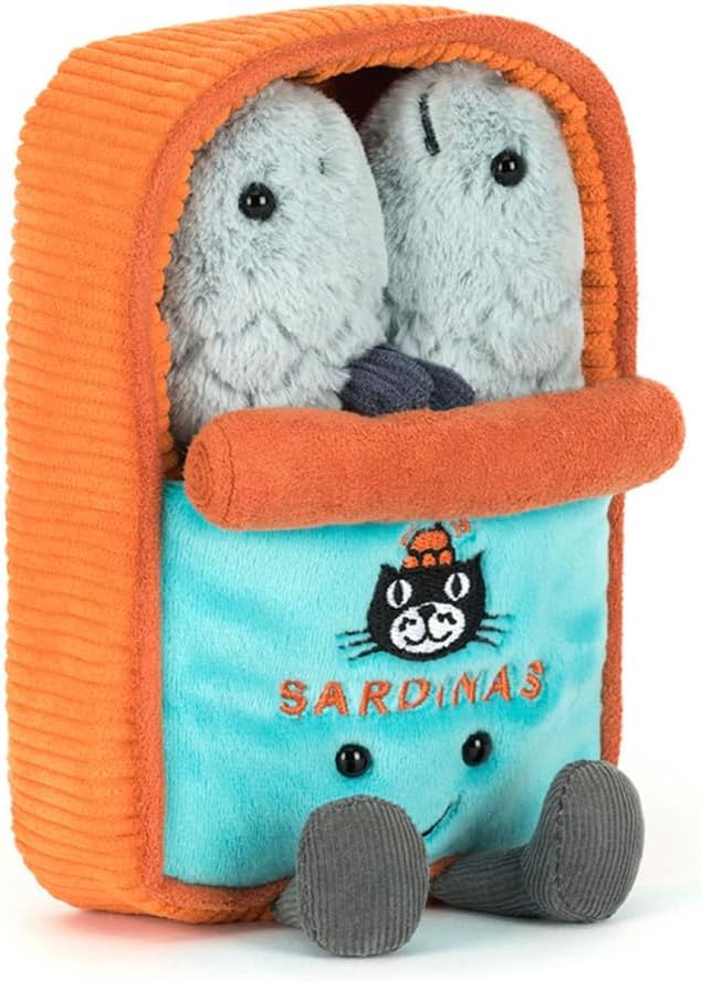 Jellycat Amuseables Sardine Tin Plush Orange