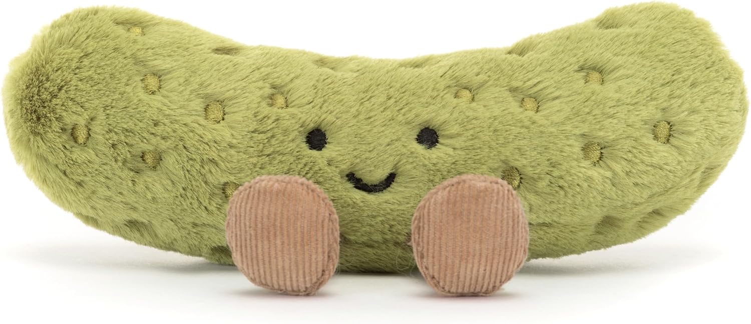 Jellycat Amuseables Pickle Stuffed Toy, 6 inches - Vegetable Plush - Fun Gift Idea