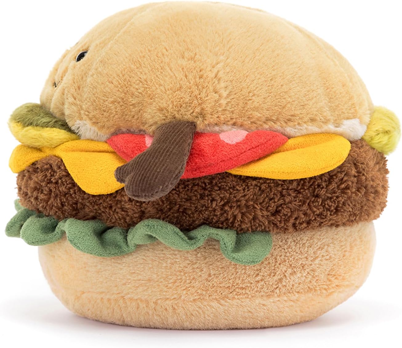 Jellycat Amuseables Burger Stuffed Toy, 4.5 inches - Food Plush - Fun Gift Idea