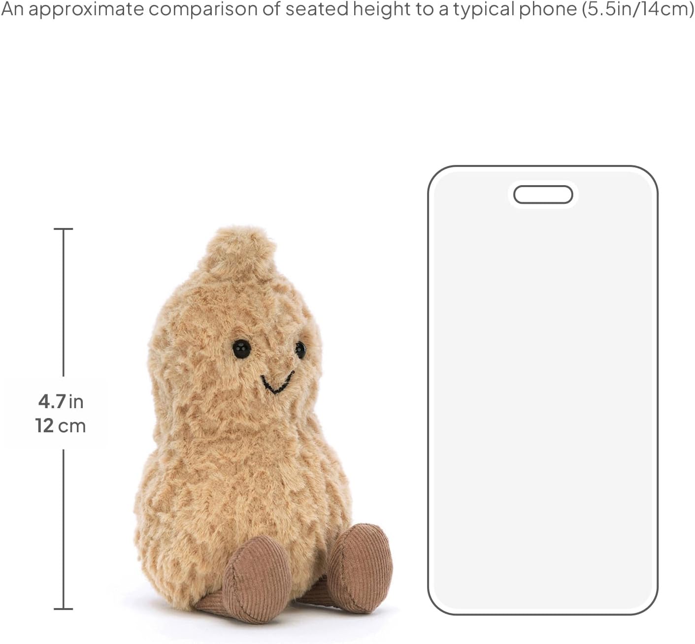 Jellycat Amuseables Peanut Stuffed Toy, 6 inches - Food Plush - Fun Gift Idea