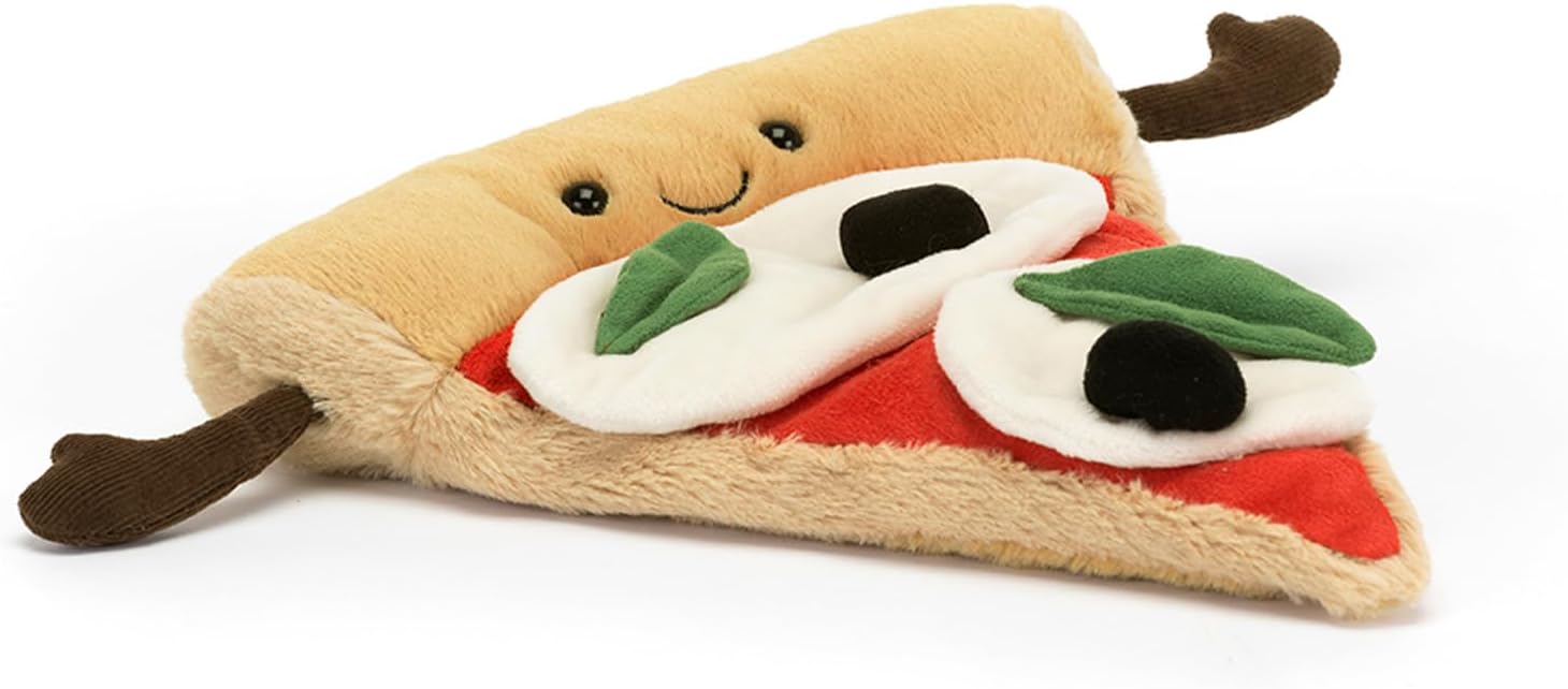Jellycat Amuseables Slice of Pizza Stuffed Toy, 9 inches - Food Plush - Fun Gift Idea