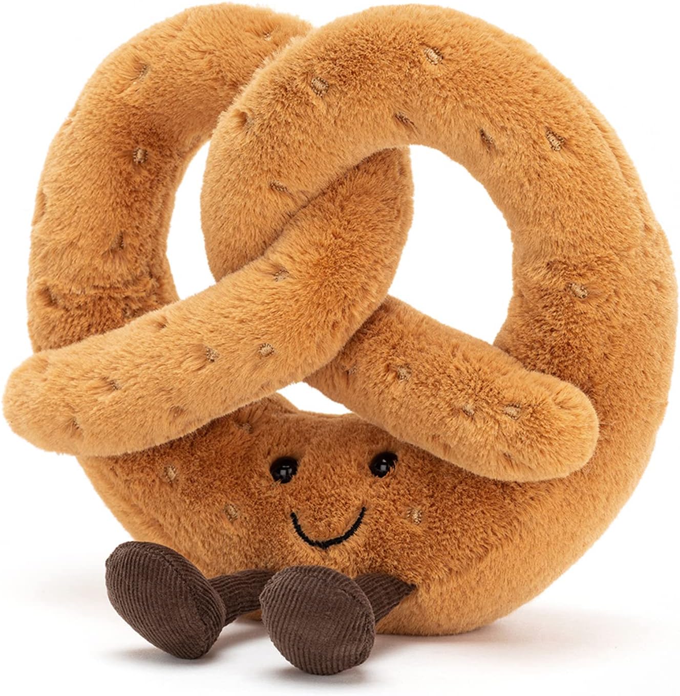 Jellycat Amuseables Pretzel Stuffed Toy, 7 inches - Food Plush - Fun Gift Idea