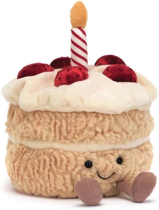 Jellycat Fun Birthday Cake - L: 12 cm x W: 12 cm x H: 16 cm