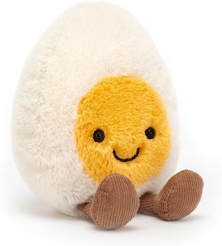 Jellycat Amuseable Happy Boiled Egg - L: 1.6 in x W: 3.1 in x H: 5.5 in
