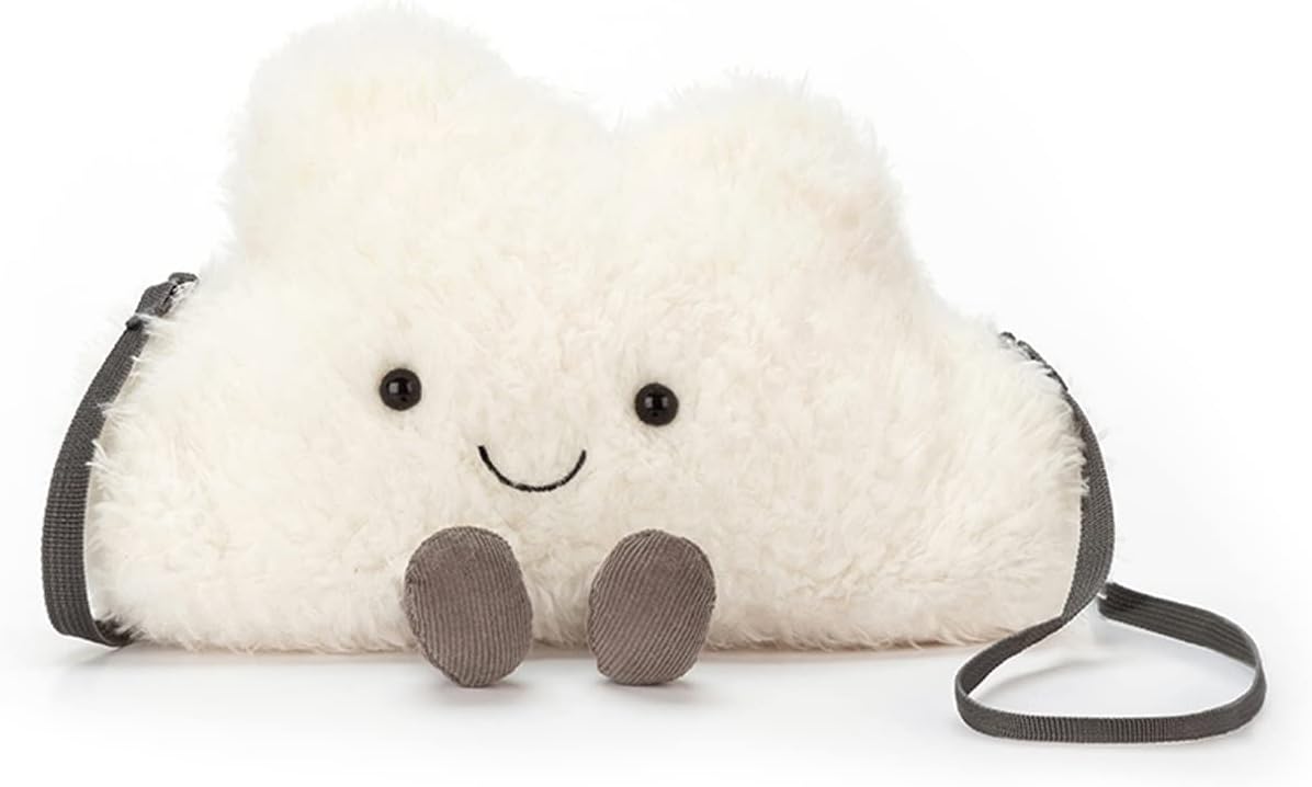 Jellycat Amuseables Cloud Plush Bag, 9 inches - Crossbody and Shoulder Purse - Fun and Unique Handbag