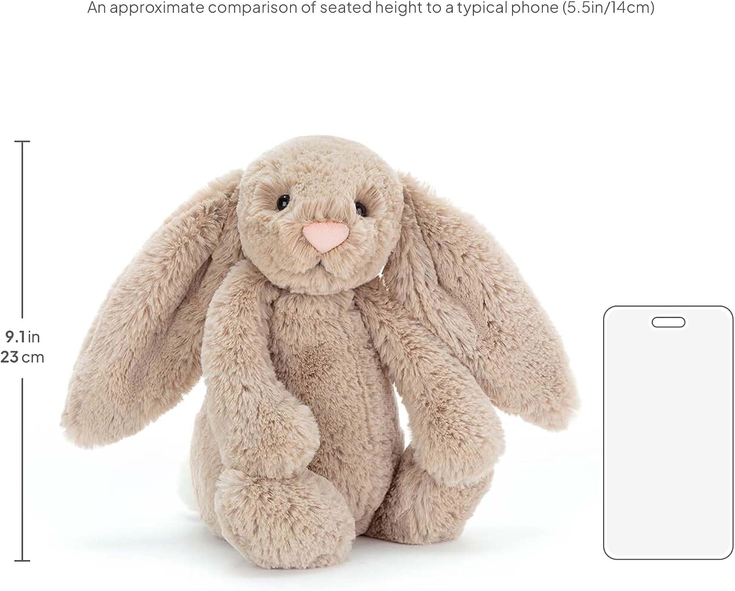 Jellycat Bashful Beige Bunny Stuffed Animal, Medium, 12 Inches