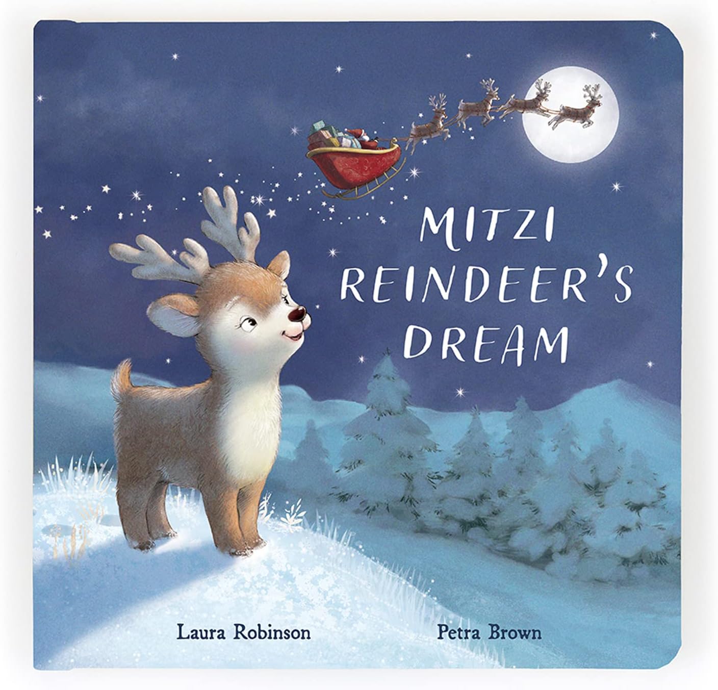 Jellycat Mitzi Reindeer’s Dream: A Baby Board Book Children's Book - Baby Gift