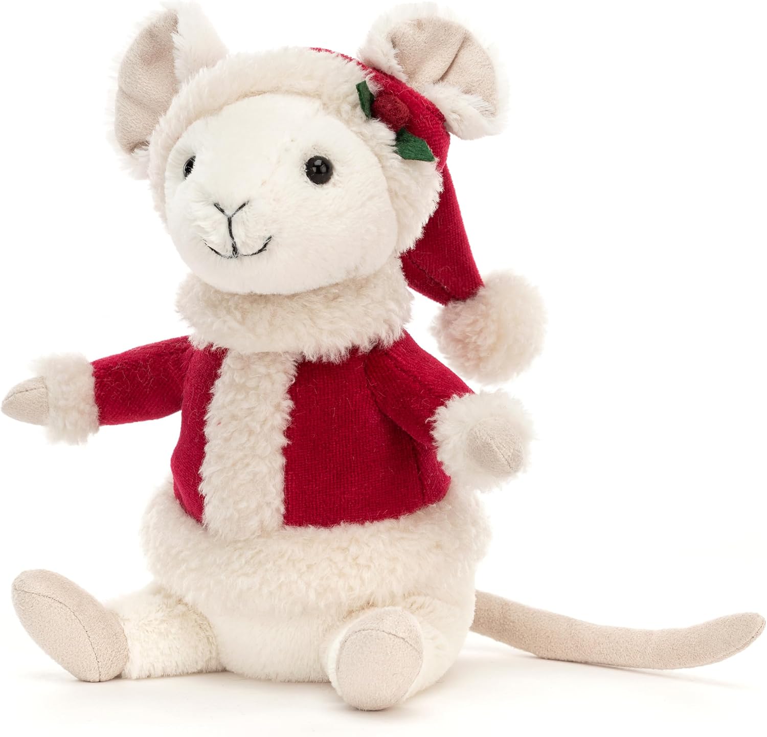 Jellycat Merry Mouse Stuffed Animal, 7 inches - Mouse Plush Toy - Classic Children's Gift - Christmas