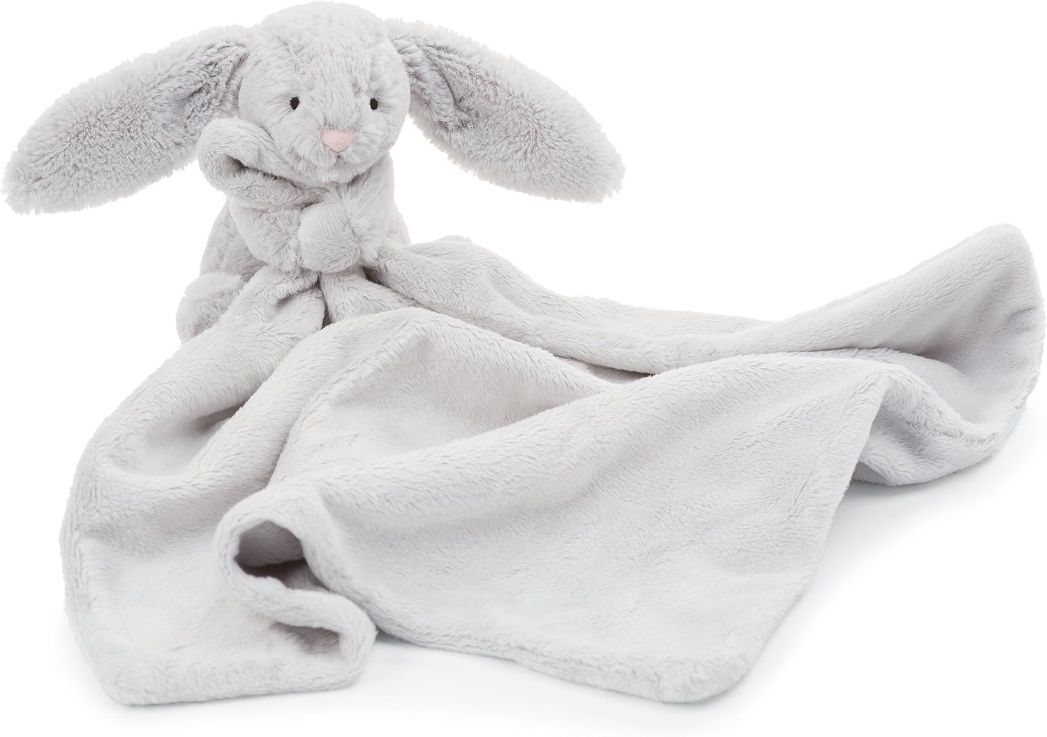 Jellycat Bashful Grey Bunny Soother, 13.5 inches - Security Blanket and Lovey for Babies - Baby Gift
