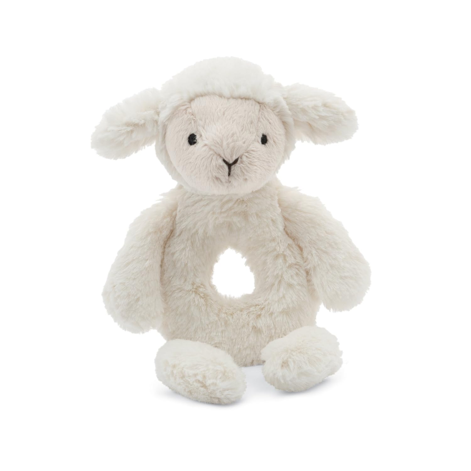 Jellycat Bashful Lamb Soft Plush Baby Toy Ring Rattle